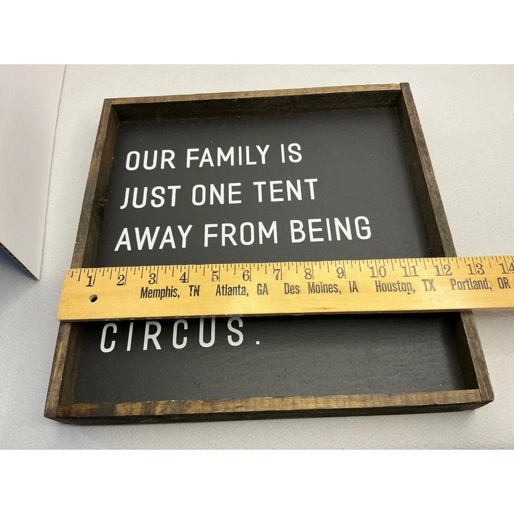 Funny Family Wall Sign Our Family Is One Tent Away From Circus Decor Giftable